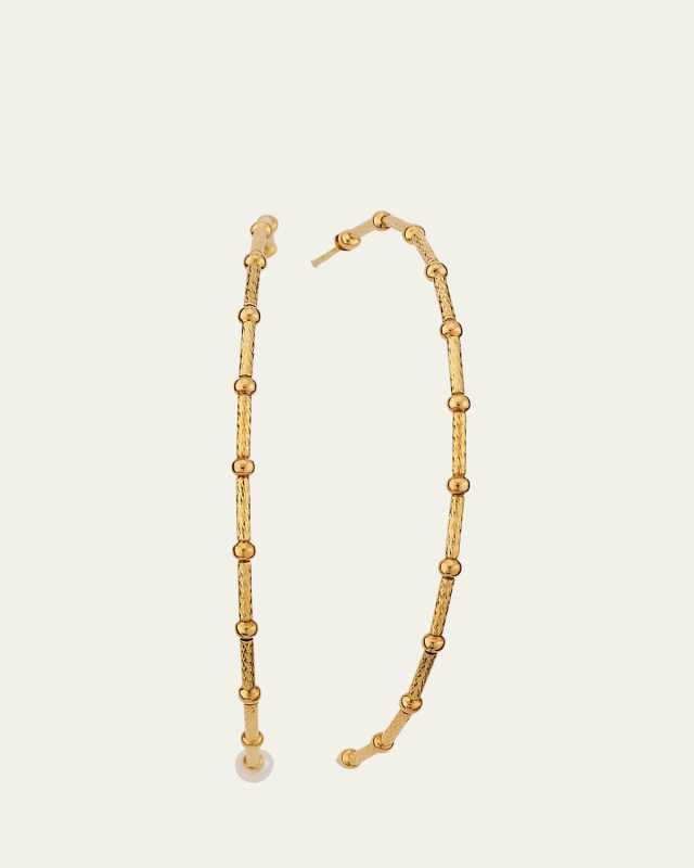 18K Yellow Gold Sakura Prism Small Pearl Hoop Earrings